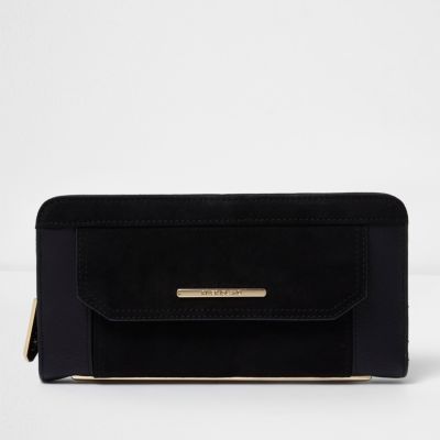 Black zip around purse